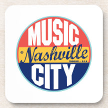 Nashville vintageetikett glas underlägg