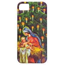 Nativity och en julgran iPhone 5 cases