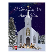 Nativity på kyrkan vykort