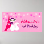 Nätt baner för kattungeParis födelsedag Posters