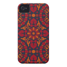 nätt blom- mörk damast Case-Mate iPhone 4 case