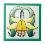 Nätt blomma för art nouveau kakelplatta av kerami