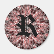 Nätt kaleidoscopemagnet för din monogram kylskåpmagneter