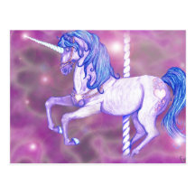 Nätt karusellUnicornkonst Vykort