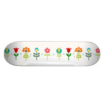 Nätt Retro folkblommor Skateboards