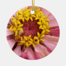 Nätt rosa Zinniaanpassningsbarfödelsedag Juldekoration
