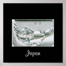 NattSnow på Kambara, Japan. circa 1831-1834 Posters