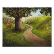 Naturdesign - äpplefruktträdgård foto