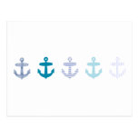Nautisk blått ankrar design vykort
