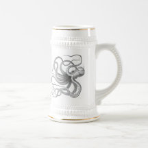 Nautisk stein för teckning för steampunkbläckfiskv kaffe koppar