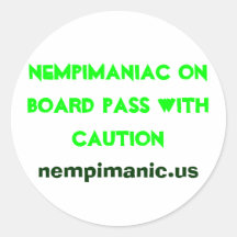 Nempimaniac passerar ombord med varnar, nempimaen… klistermärken