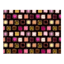 Neon Foil Squares Postcard