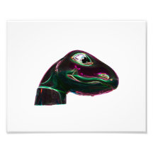 Neon för Dino huvudabstrakt Fototryck