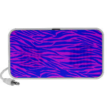 Neonblått på rosa zebra tryck iPod högtalare