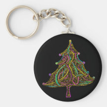 Neonelkraftjulgran Nyckelring