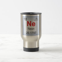 Neonindividinslag av det periodiska bord kaffe kopp