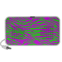 Neonrosor på grön zebra tryck laptop speakers
