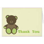 Neutral baby shower Notecard - grön Ginghambjörn Hälsnings Kort