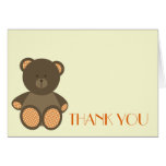 Neutral baby shower Notecard - orange Ginghambjörn Kort