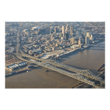 New Orleans i stadens centrum antenn Fotografiska Tryck