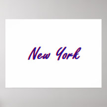 New York City blått och rött Affischer