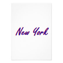 New York City blått och rött Personliga Inbjudan