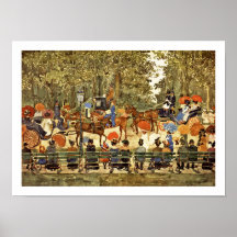 New York City - Central Park i 1901 - Prendergast Affisch