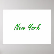 New York City grönt och grått Print