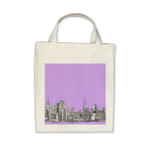 New York City i lila rosor Tote Bags