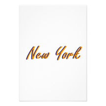 New York City orange och blått Inbjudan