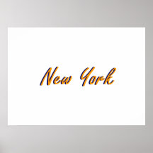 New York City orange och blått Print