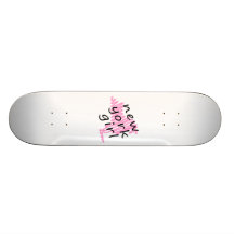New York flicka med den klottrade New York kartan Skate Board Deck