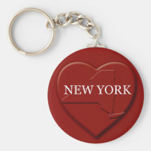 New York hjärtakarta Keychain Nyckel Ringar