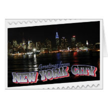 New York horisont på nattempire state Kort