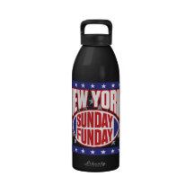 New York söndag Funday Återanvändningsbar Vattenflaskor