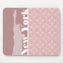 New York, Statue of liberty Mauve Circles Mouse Pads