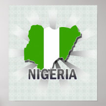 Nigeria flaggakarta 2,0 affisch
