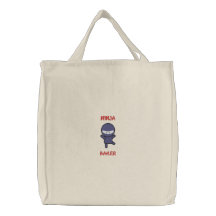 Ninja bagare broderad tygkasse