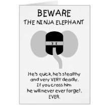 Ninja elefant! hälsnings kort