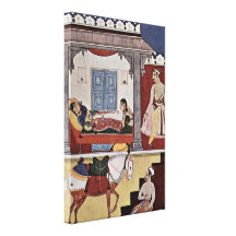 Nisaradi - Ragmalaserie plats: Lalita Ragini Sträckta Canvas Tryck