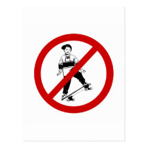 no-skateboarders vykort
