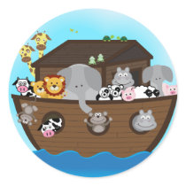 Noahs Ark Rund Klistermärke