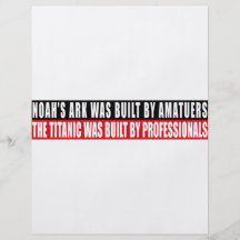 Noahs ark var bult vid Amatuers… Flyg Blad