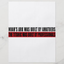 Noahs ark var bult vid Amatuers… Full Färg Flygblad