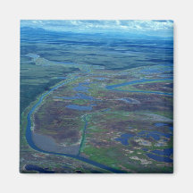 Noatak floddelta - antennen beskådar kylskåps magneter