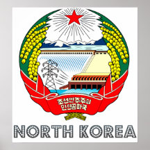 Nordkorea vapensköld affisch