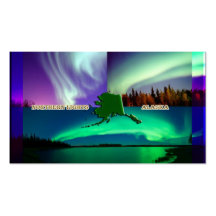 Nordligt ljus av Alaska Collage Visitkort Mall