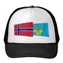 Norge- och Møre og Romsdal som vinkar flaggor Trucker Kepsar