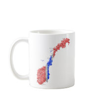 Norge Sjunka-färgar kartlägger Customizable rånar Kaffe Mugg