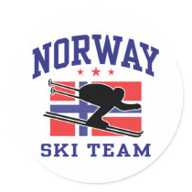 Norge skidar laget runda klistermärken